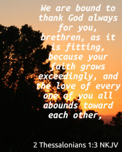 Sunday Worship Program Cover, 2 Thes 1:3 NKJV